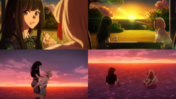 Sora yori mo Tooi Basho, anime, sunset, penguins